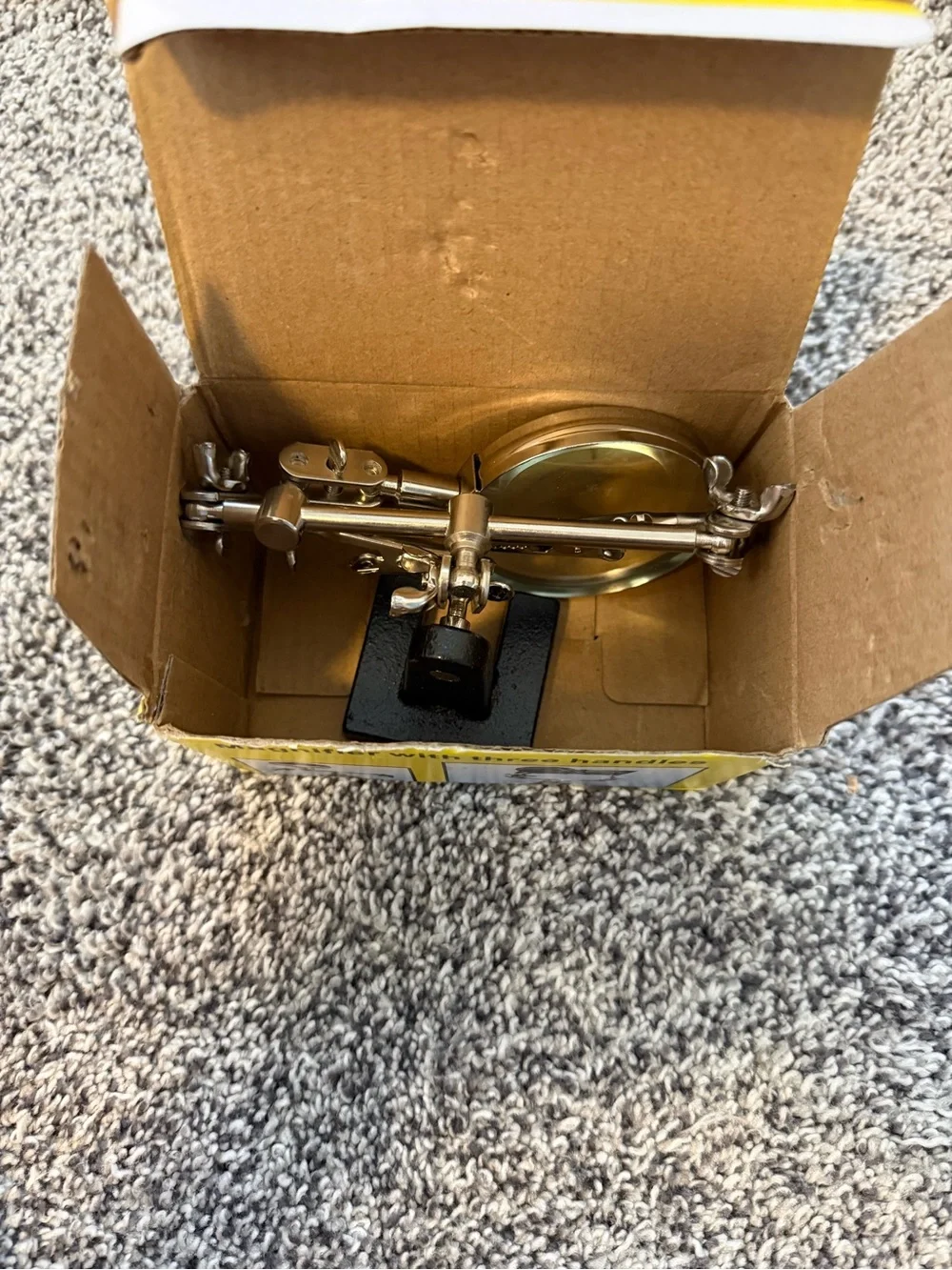 Yellow Magnifier with Three Handles - Hands-Free Electronics Helping Aid